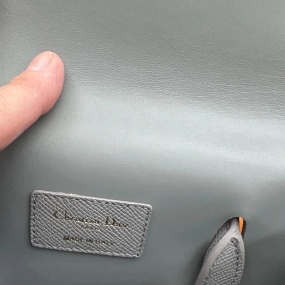 Dior Light Gray Leather Top-Handle Satchel with Gold CD Hardware - Picture 6 of 16